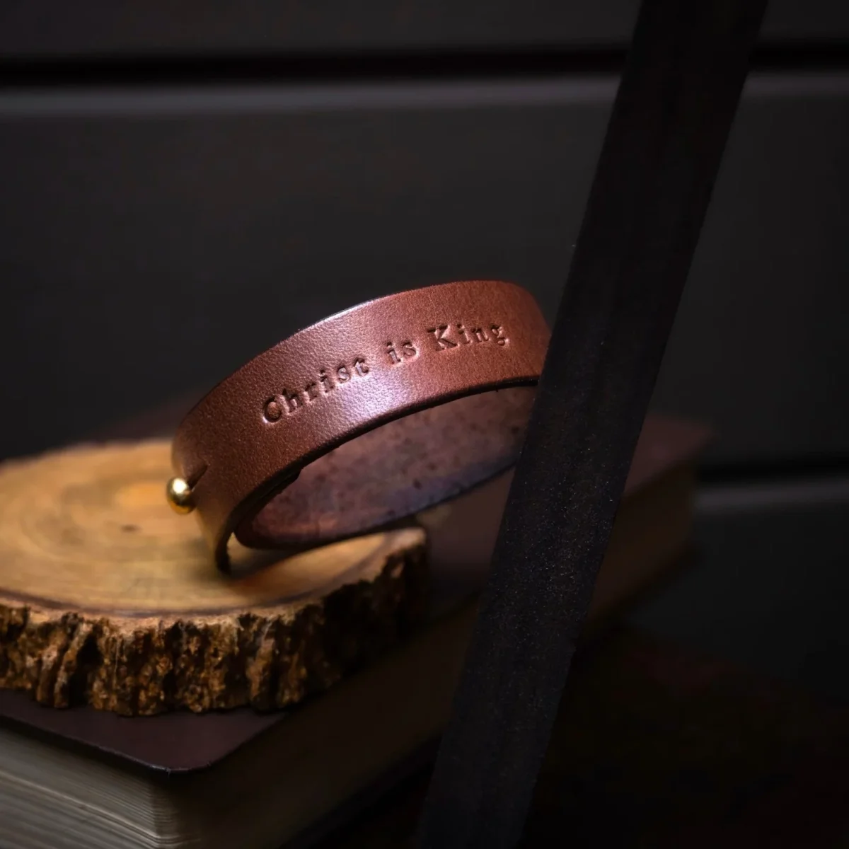 Bracelete de Couro Preto - Image 5