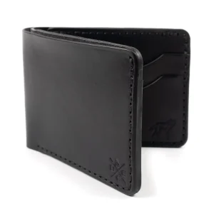 Carteira de Couro Bifold No.7 Preta