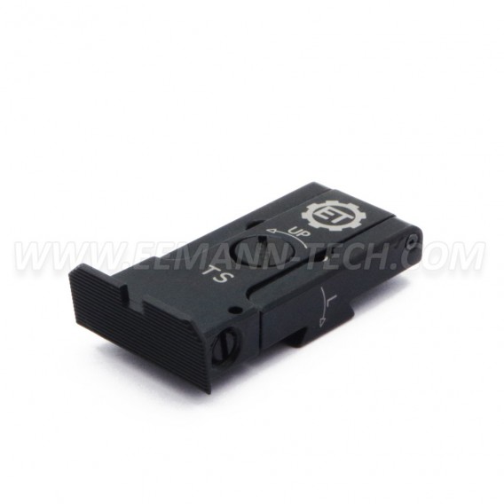 EEMANN TECH ADJUSTABLE REAR SIGHT WITH FIBER OPTICS FOR CZ SP-01 SHADOW, CZ SHADOW 2