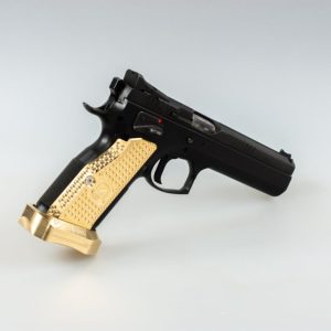 Grip Monarch 1 Short (Larga) + Magwell Shadow 2 – Latão