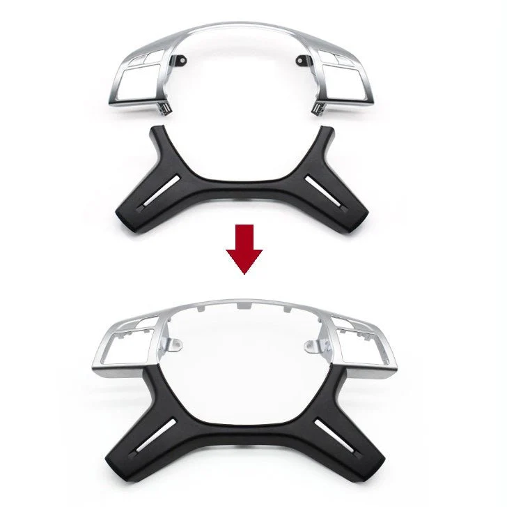 Moldura Volante Cromado / Cinza Escuro Mercedes-Benz Classe C E M G ML GLS W204 W212 W166 W463 2011-2019 - Image 5