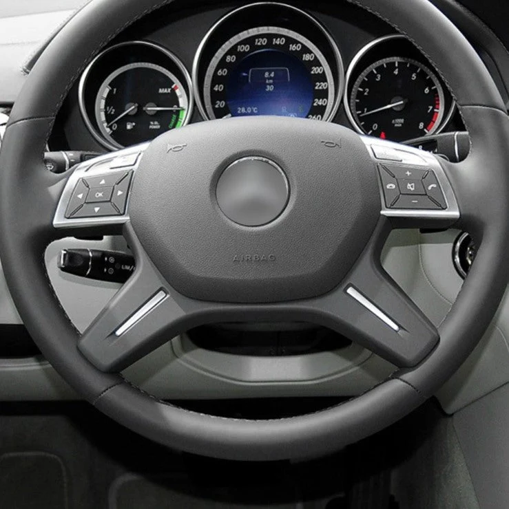 Moldura Volante Cromado / Cinza Escuro Mercedes-Benz Classe C E M G ML GLS W204 W212 W166 W463 2011-2019 - Image 3